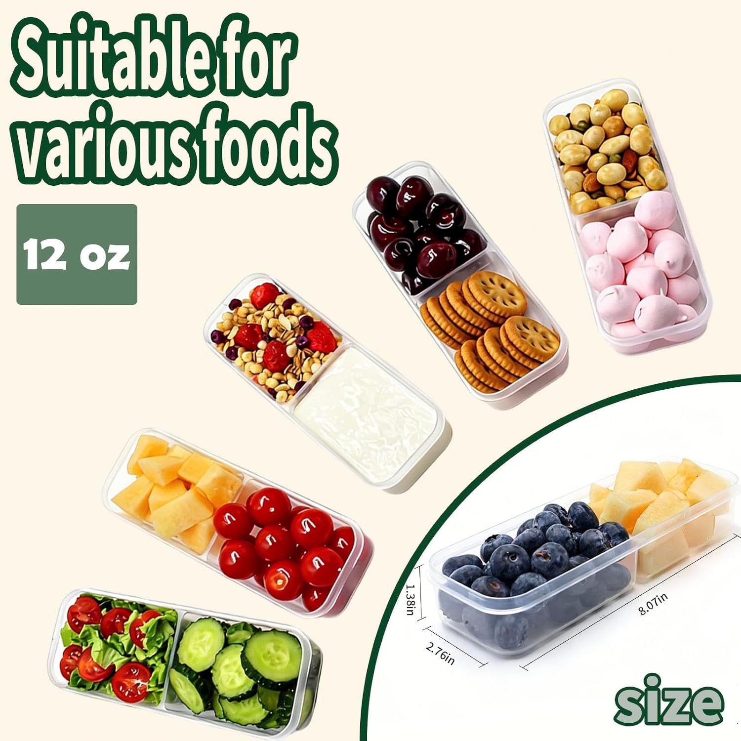 Snack Containers,Reusable Snack Containers with Lids,Snack Pack Containers for Portion Control and Meal Prep Lunch Containers for School Office Travel (Large 10-Pack)