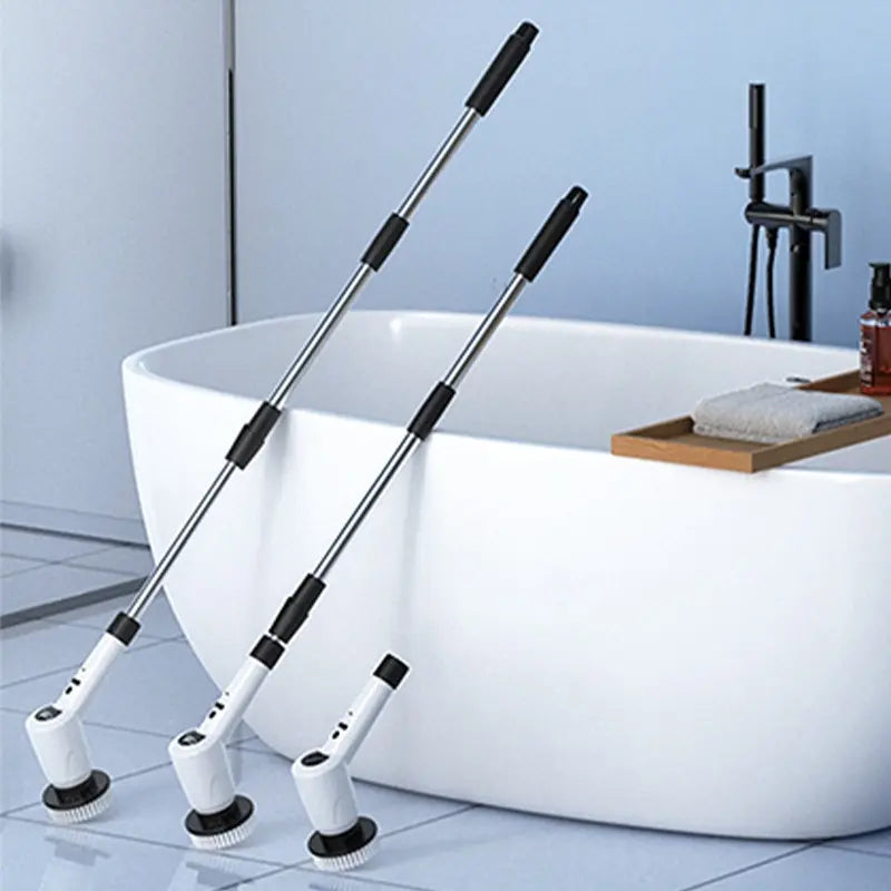 Electric Spin Scrubber，Upgrade Electric Spin Cordless Tub and Tile Scrubber W/ Adjustable Extension Arm，3 Speed 7 Replaceable Cleaning Heads，Power Spin Scrubbers Cleaning Bathroom，Floor，Car