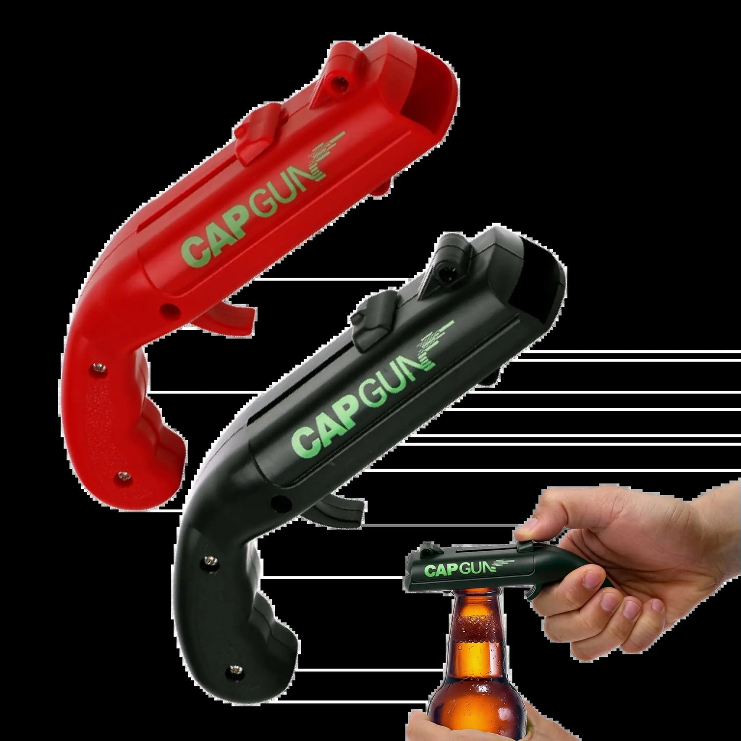 Lightweight ABS Plastic Kitchen Bar Utensil - Novelty Beer Bottle Opener Cap Gun, Ergonomic Design for Comfort, Extended Shooting Range, Ideal Gift for Beer Enthusiasts, Camping, and BBQ Events