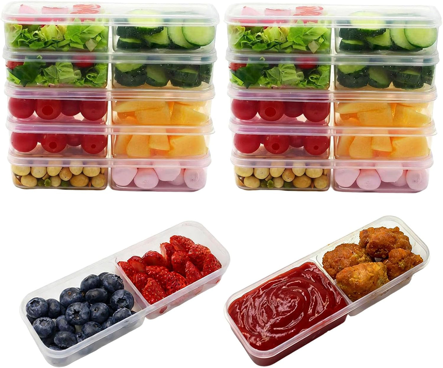 Snack Containers,Reusable Snack Containers with Lids,Snack Pack Containers for Portion Control and Meal Prep Lunch Containers for School Office Travel (Large 10-Pack)