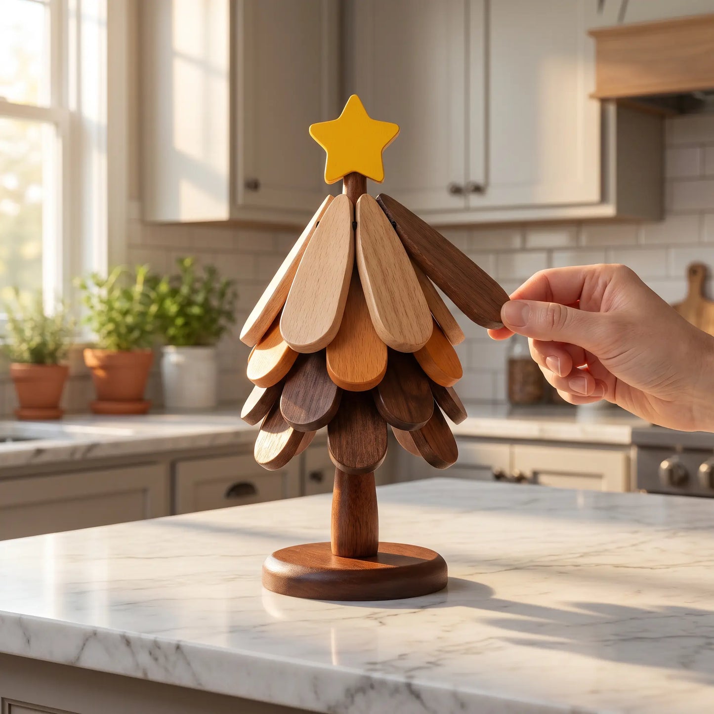 Sturdy Solid Wood Kitchen Coasters - Heat Insulation Mats for Mugs and Tableware, Rustic Table Decor, Perfect for Gifting During Festivals