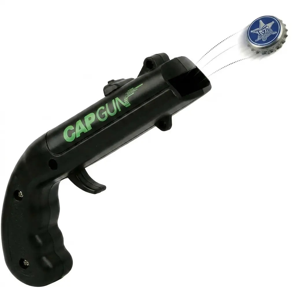 Lightweight ABS Plastic Kitchen Bar Utensil - Novelty Beer Bottle Opener Cap Gun, Ergonomic Design for Comfort, Extended Shooting Range, Ideal Gift for Beer Enthusiasts, Camping, and BBQ Events