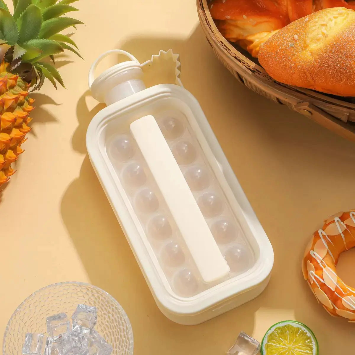 Easy Release Spherical Ice Ball Maker Mold, Food Grade Silicone round Ice Tray with Airtight Ice Storage Box & Freezer Storage Bag, Multi-Purpose Ice Making Tool for Whiskey, Coffee, Water Bottles & Cocktails