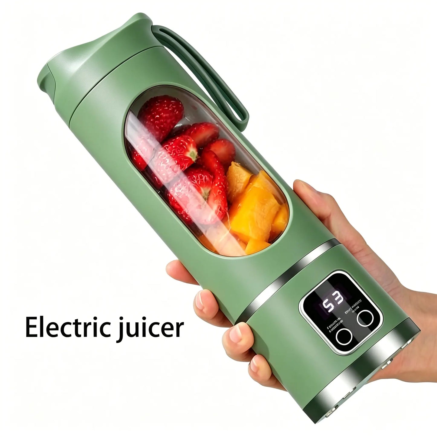 Portable 15.22 Oz USB Rechargeable Personal Blender with LED Display, Durable ABS Construction, Ideal for Smoothies and Juices - Essential for Home Kitchen