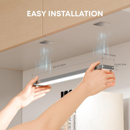 under Cabinet Motion sensor Lighting Wireless, 2 Pack 8.3 Inch 1500Mah 6500K Dimmable Motion Sensor Light Indoor, Rechargeable LED under Counter Lights for Kitchen, Shelf, Stairs, Closet