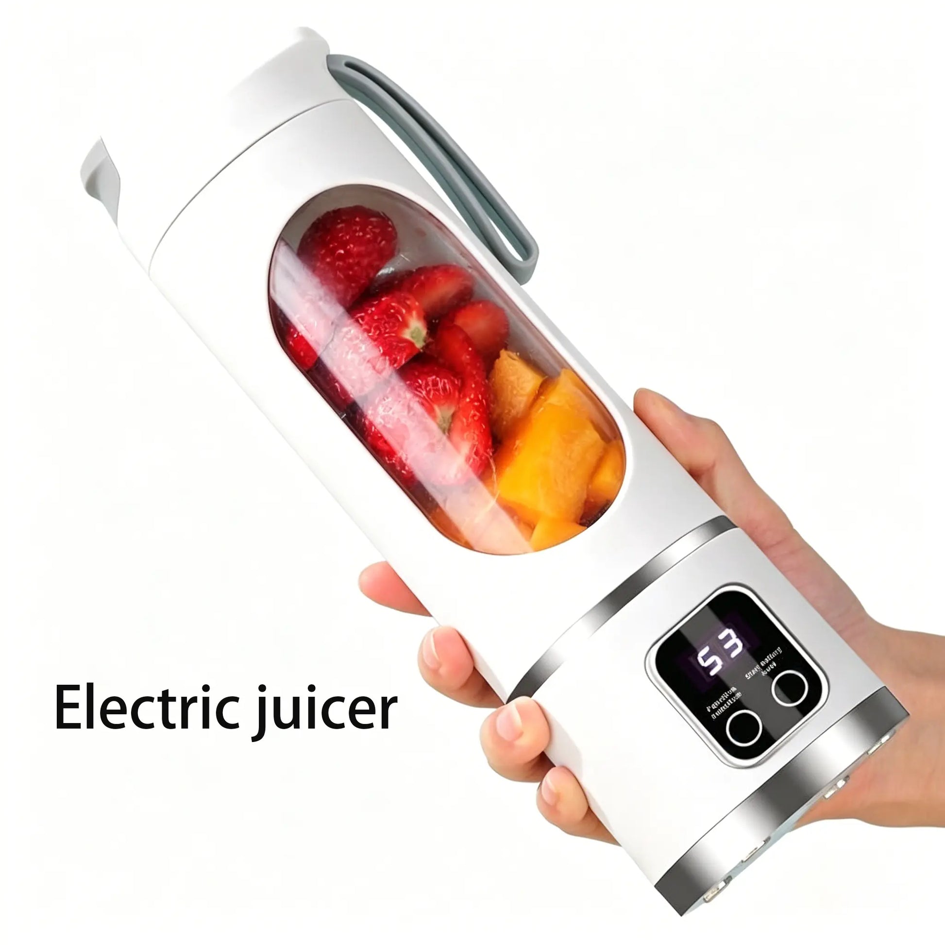 Portable 15.22 Oz USB Rechargeable Personal Blender with LED Display, Durable ABS Construction, Ideal for Smoothies and Juices - Essential for Home Kitchen