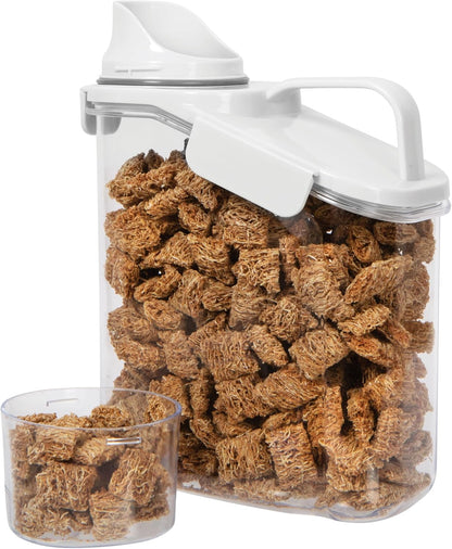 Easi Pour Airtight Food Storage Containers - Cereal Containers Storage, Rice Dispenser, Cereal Dispenser, Snack Storage Containers, Pasta Containers Storage, Containers with Lids - 60Oz / 1.8Lt