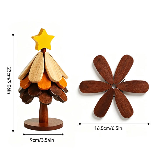 Sturdy Solid Wood Kitchen Coasters - Heat Insulation Mats for Mugs and Tableware, Rustic Table Decor, Perfect for Gifting During Festivals