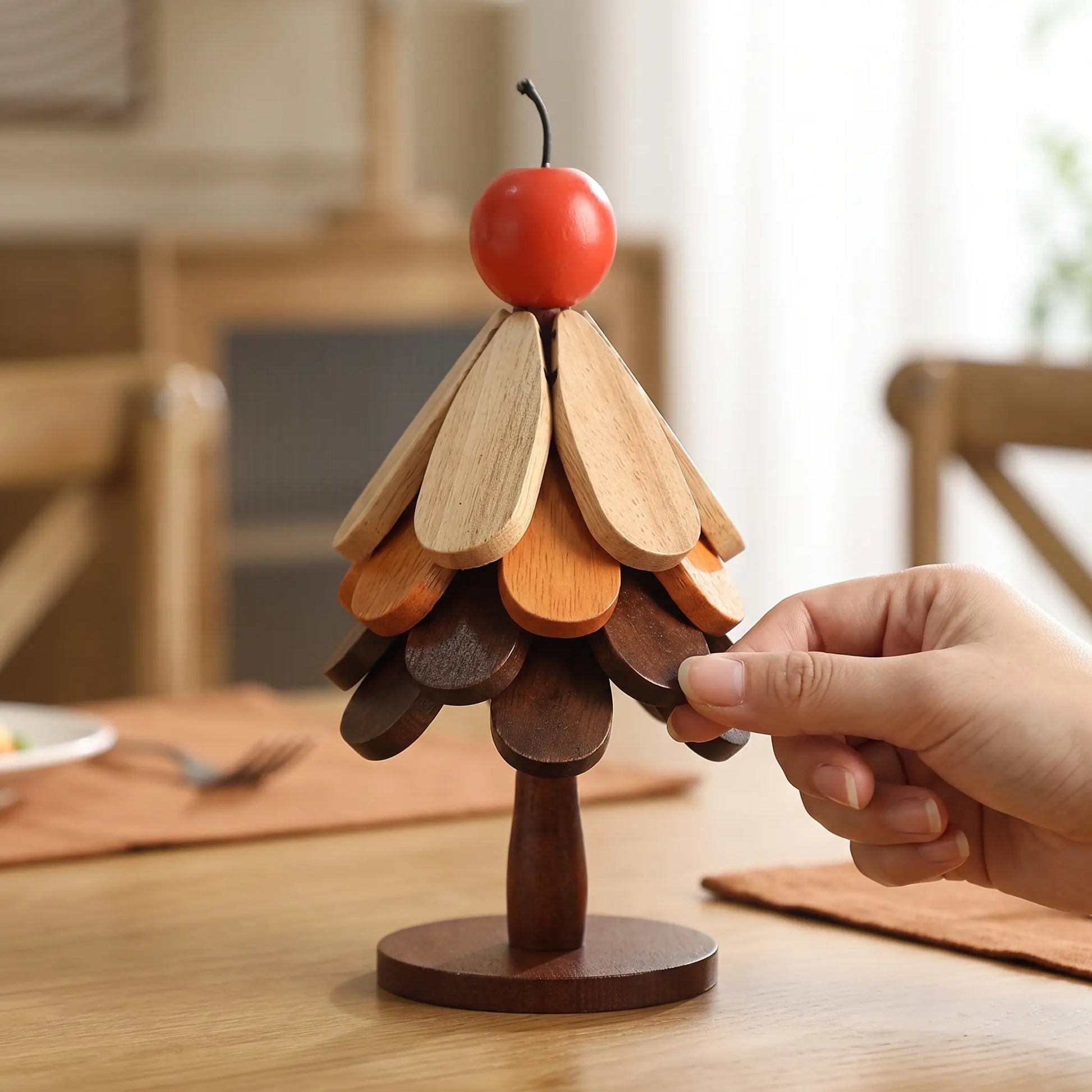Sturdy Solid Wood Kitchen Coasters - Heat Insulation Mats for Mugs and Tableware, Rustic Table Decor, Perfect for Gifting During Festivals