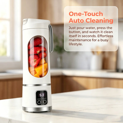 Portable 15.22 Oz USB Rechargeable Personal Blender with LED Display, Durable ABS Construction, Ideal for Smoothies and Juices - Essential for Home Kitchen